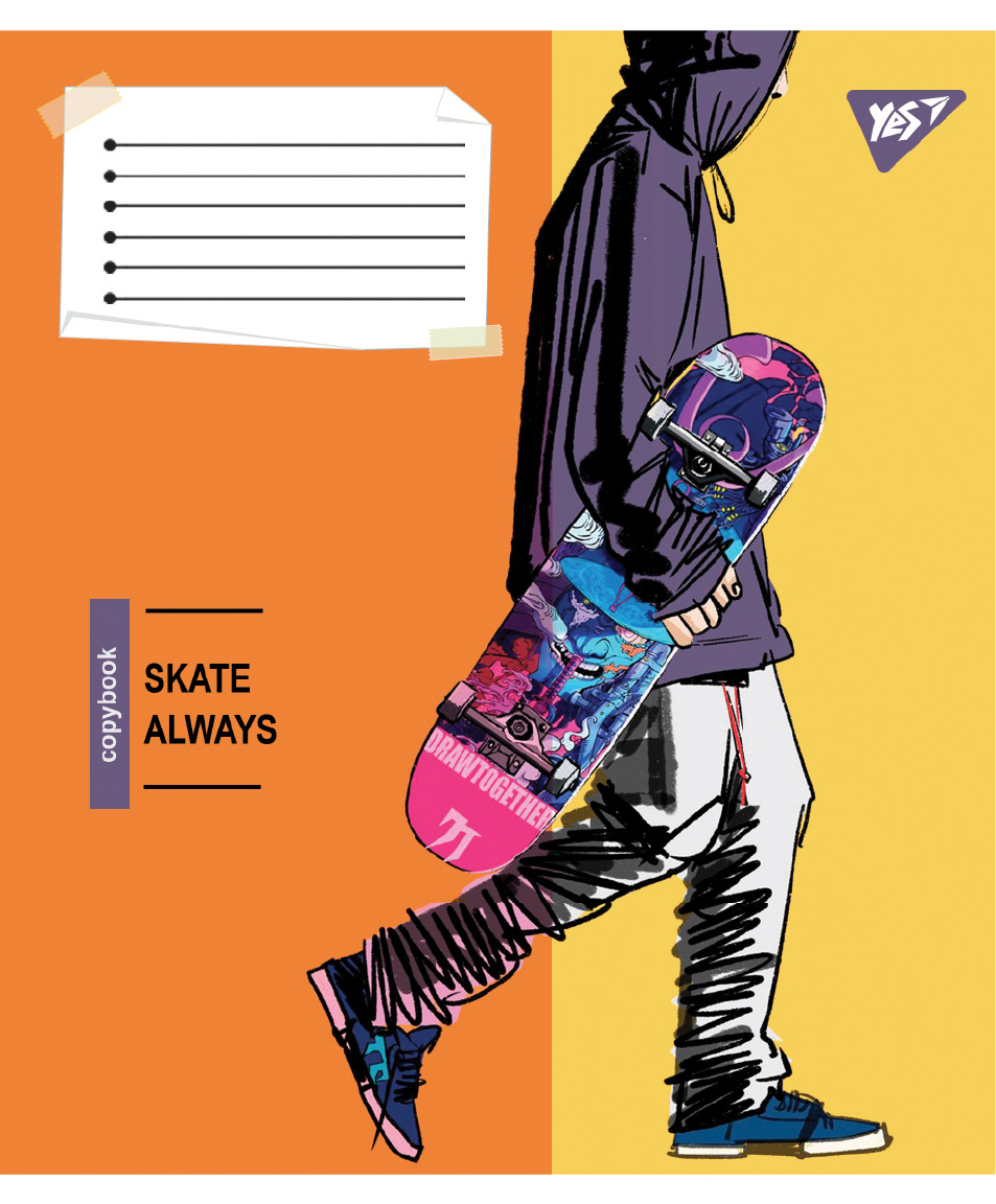 Student's notebook "YES" 48 sheets # /767814/ "Skate is always" (10/200)
