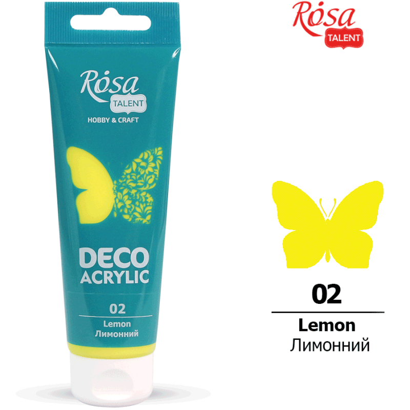 ACRYLIC for decoration "ROSA TALENT" /02/ Lemon, matte 75 ml (1/4)