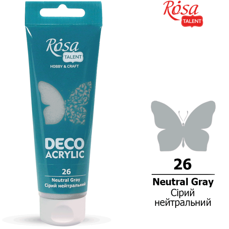 ACRYLIC for decoration "ROSA TALENT" /26/ Gray neutral, matte 75 ml (1/4)