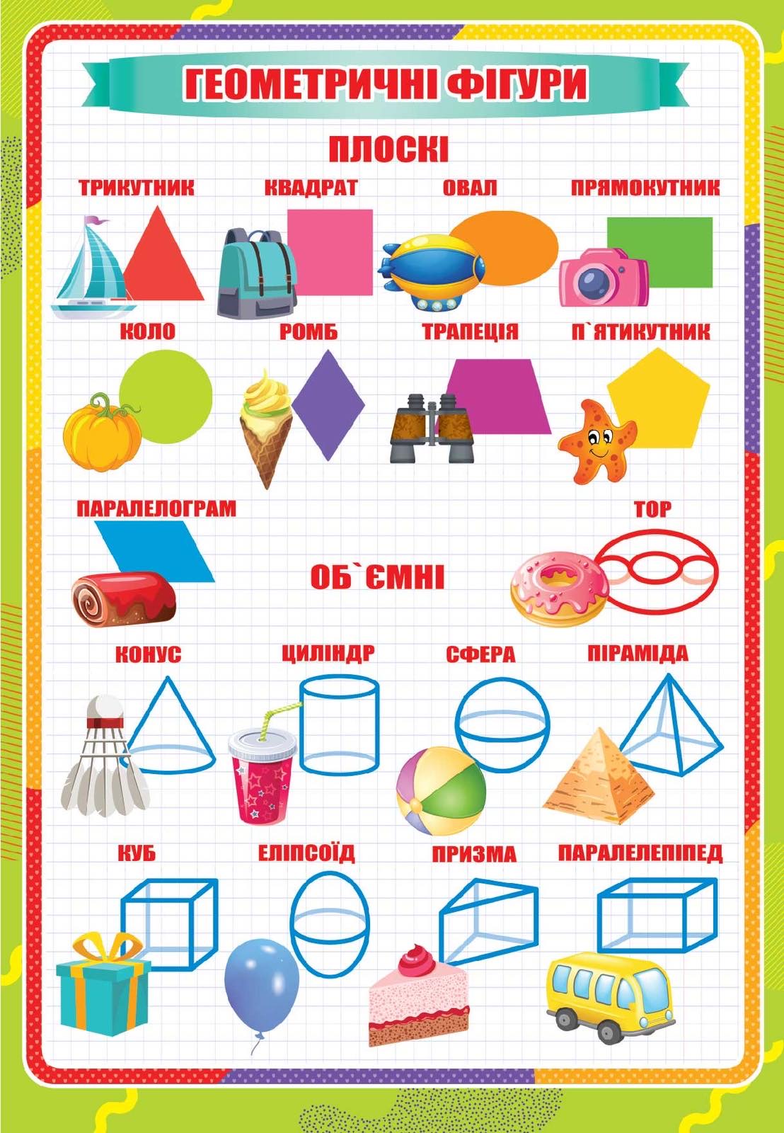 Poster "EU" /PL-08U/ "Geometric figures" A2 (62*43 cm) (20)