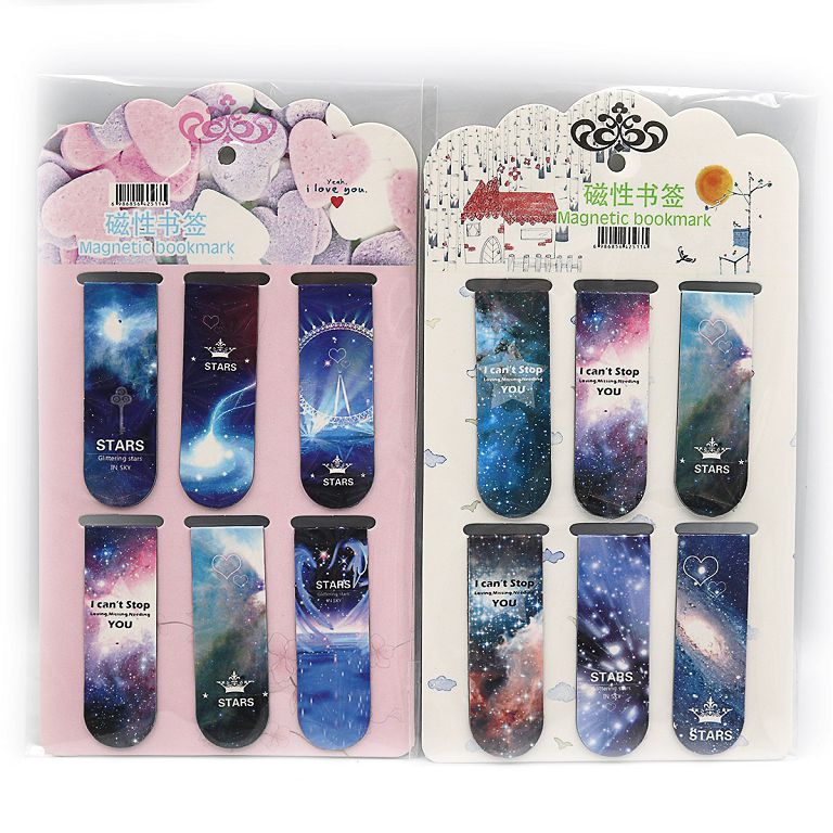 Bookmark-magnet "JO" /HX2271-7/ "Starlight" 6pcs, 6*2cm (1/36/1080)