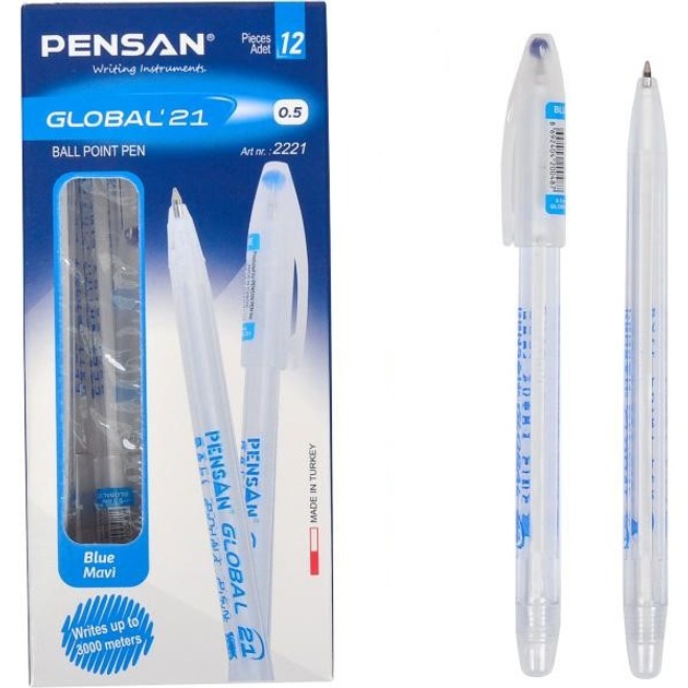 Ballpoint pen "Pensan" /2221/ 0.5mm "Global" (Turkey) blue (12/120)