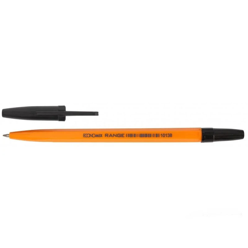 Ballpoint pen "ECONOMIX" /10138-01/ ORANGE, black (50/1000)