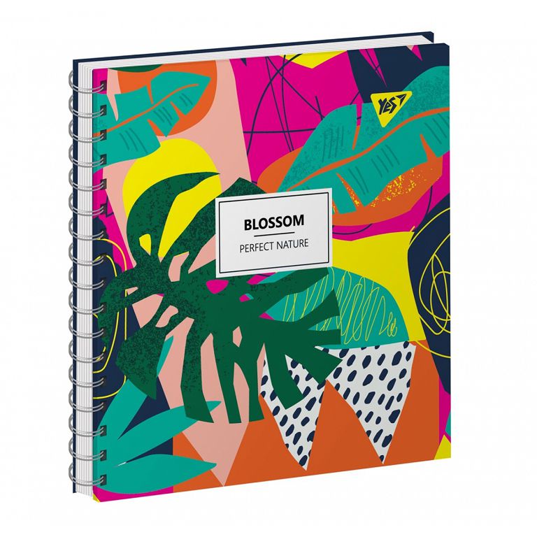 Notebook 150*150/64 # "YES" /151627/ 7BTS, double spiral "Blossom" neon+lam. soft-touch (3/60)