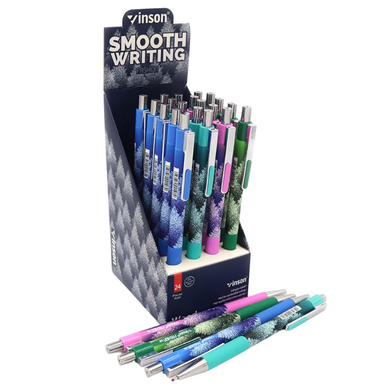 Pen oil machine "Vinson" /A118/ "Wood" 0.7mm, blue (20/2400)