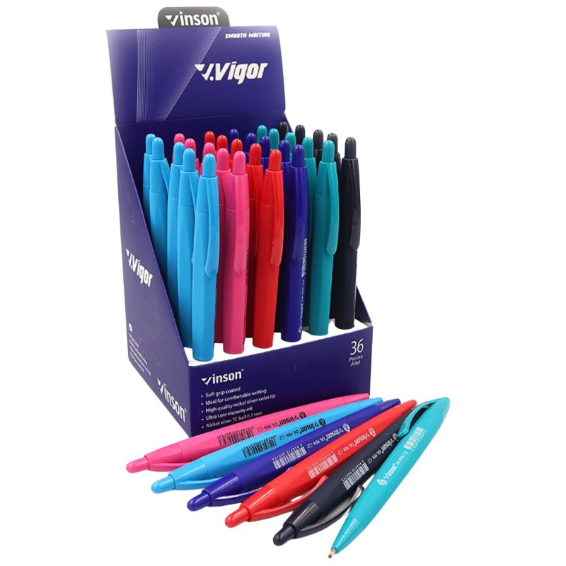 Oil automatic pen "Vinson" /G2/ "Viqor" 0.7mm, blue (36/1440)