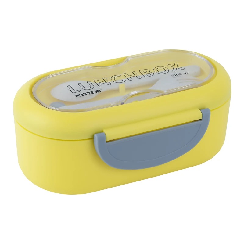 Lunch box "Kite" /K23-185-1/ 1000 ml, with divider, with filling, yellow (1/60)