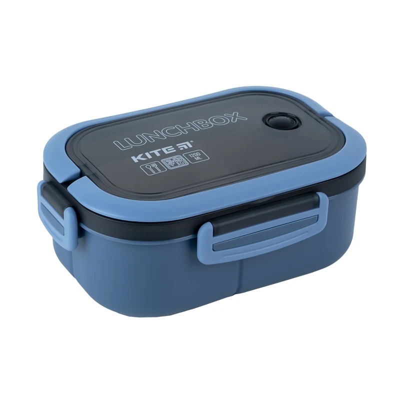 Lunch box "Kite" /K23-184-1/ 1200 ml, with divider, with filling, blue (1/60)