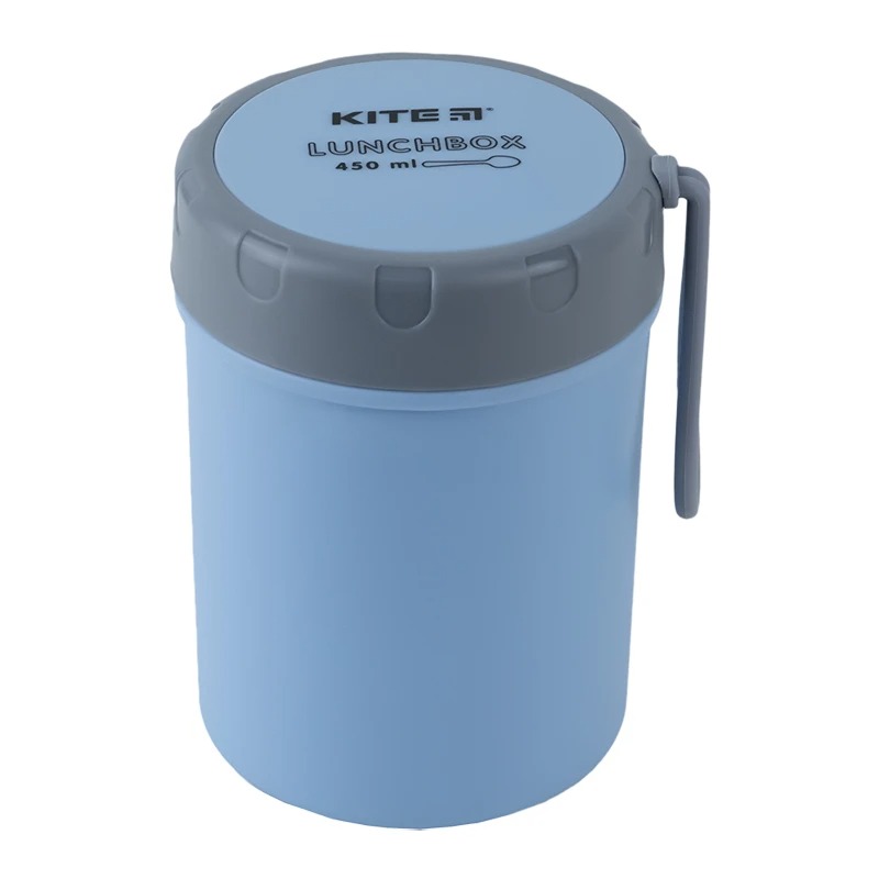 Lunch box "Kite" /K23-187-2/ 450 ml, round, with filling, blue (1/60)