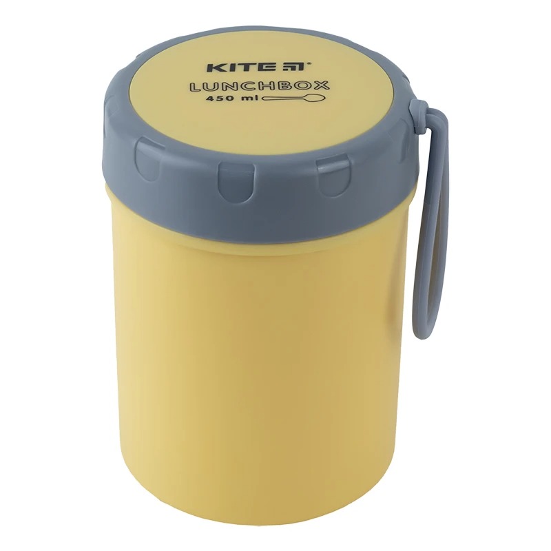 Lunch box "Kite" /K23-187-1/ 450 ml, round, with filling, yellow (1/60)