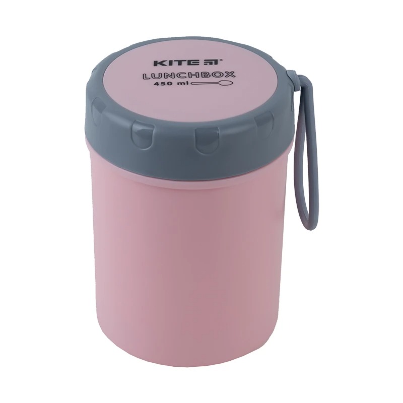 Lunch box "Kite" /K23-187-3/ 450 ml, round, with filling, pink (1/60)
