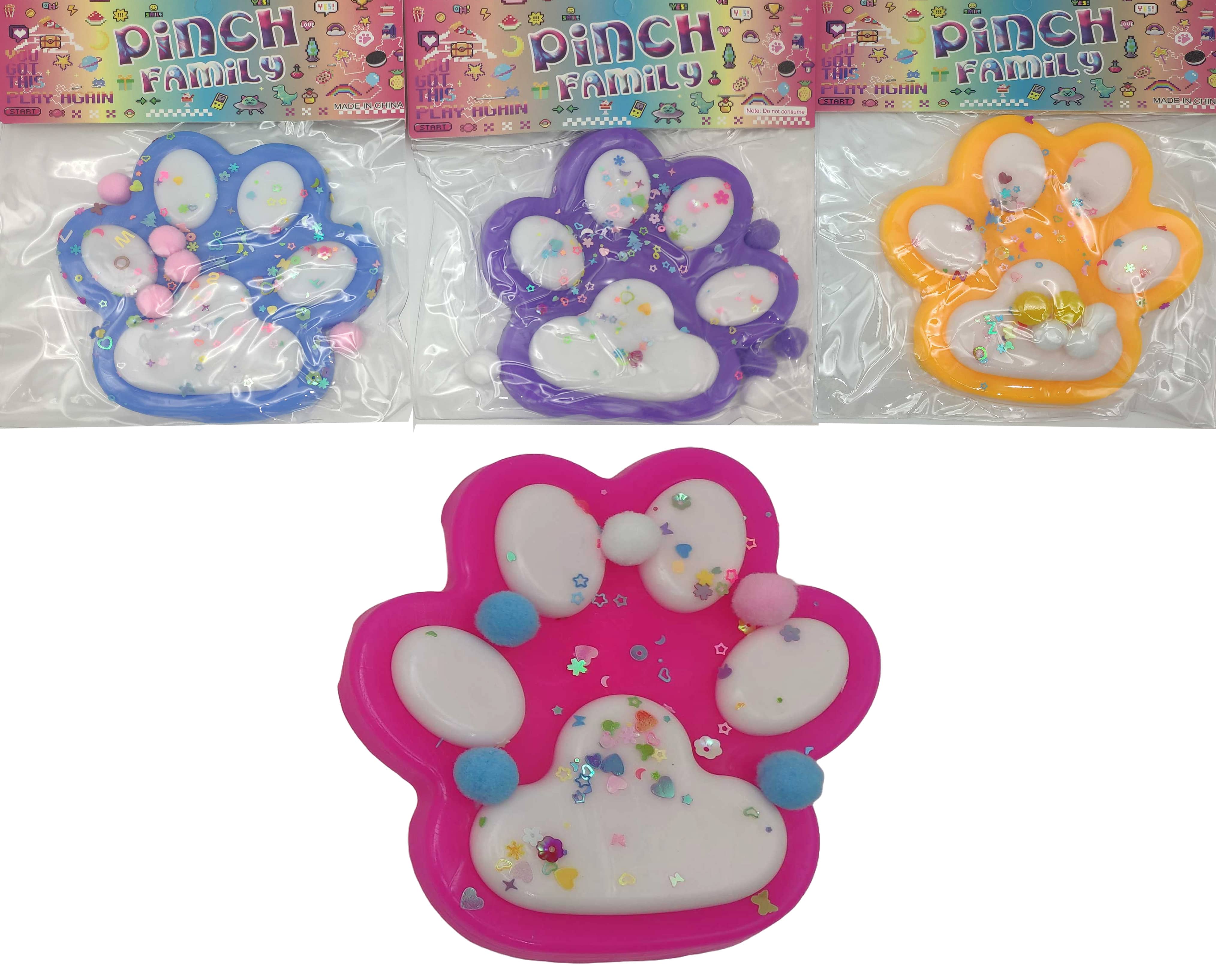 Antistress toy /1010-6/ taba squish "Matte paw - balls, sequins" 13.5 cm (8)