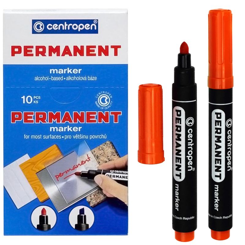 Marker "Centropen" /8566/06/ permanent ROUND, orange (10/200)