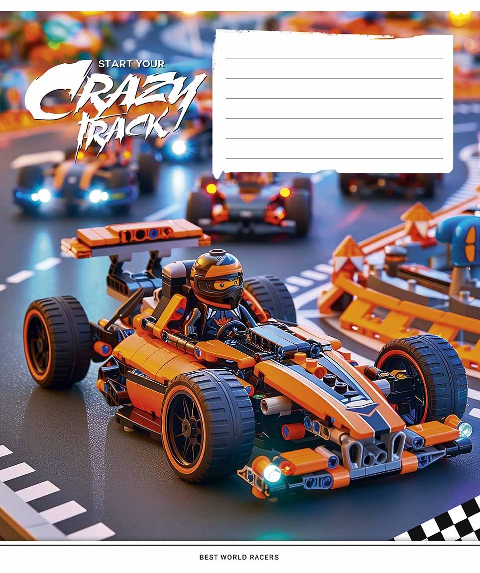 Зошит уч. "Школярик" 12арк.==/3459L/ "Crazy track" ВД-лак (хлопчик) (30/300)