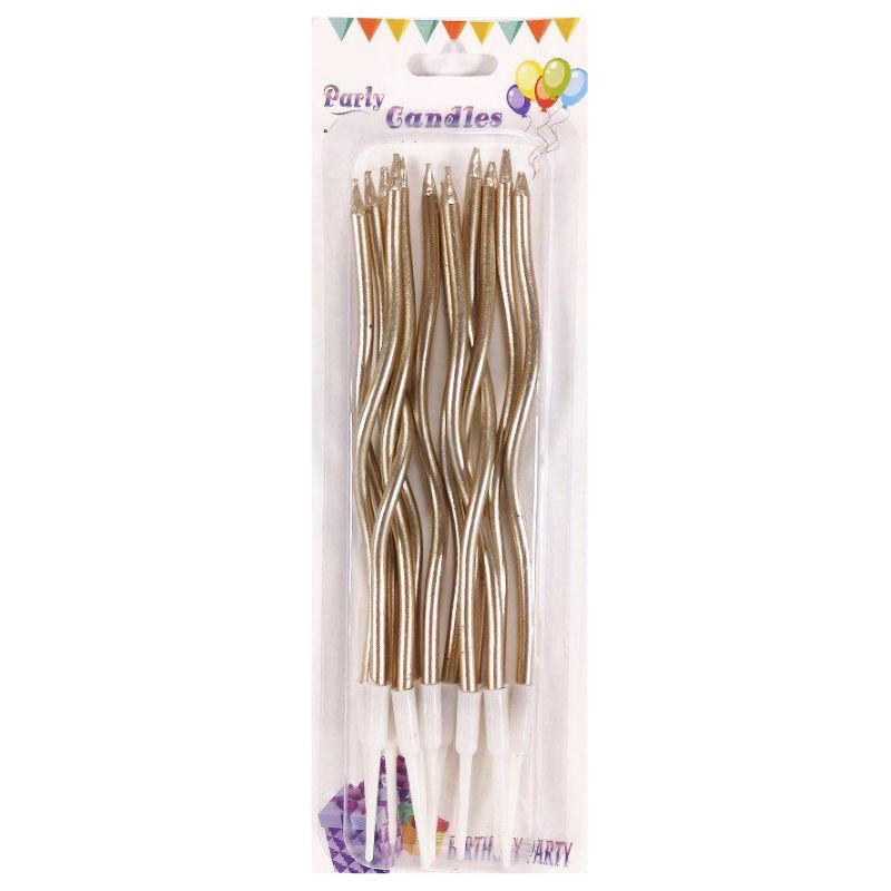 Set of candles for a cake "Pelican" /868257-1/ "Cocktail 12 cm", copper, 12 pcs/pack (1/24)