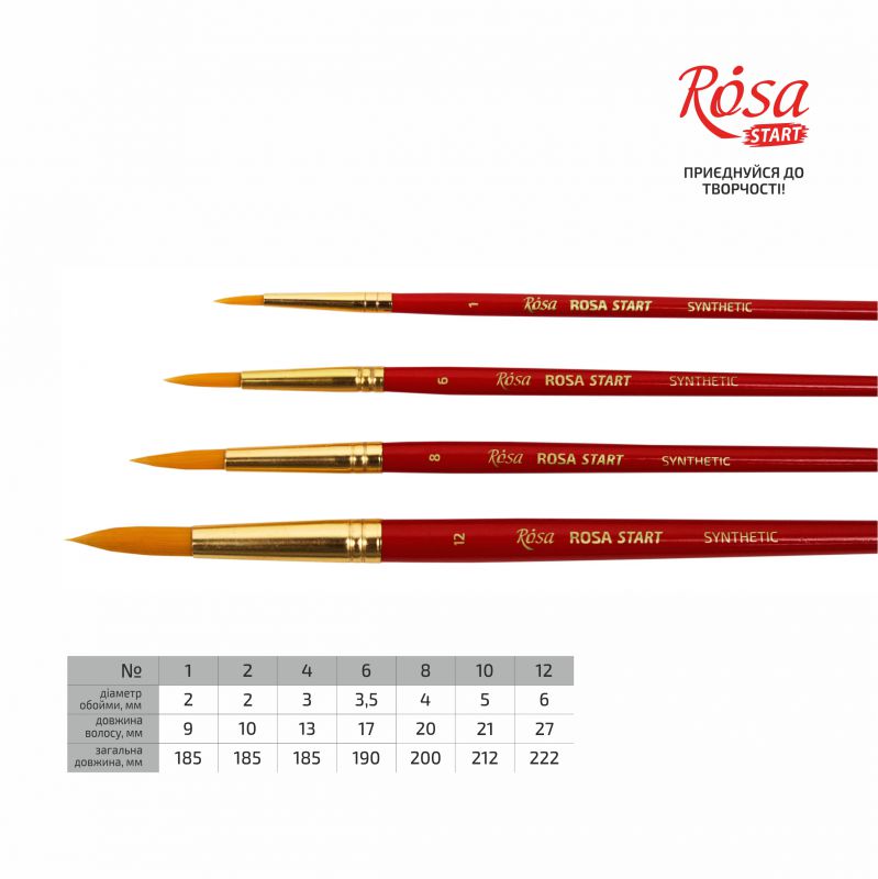 Round synthetic brush "ROSA START" /0193/ №6, k.r. (12)
