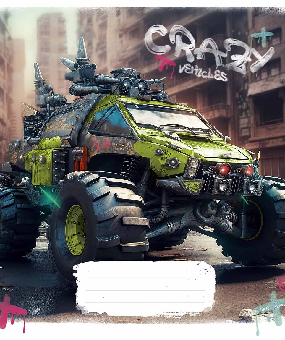 Student's notebook "Schoolboy" 36 sheets == /3283L/ "Monster trucks (Auto-monsters)" VD varnish (boy) (20/120)