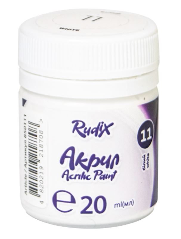 ACRYLIC for decoration "RUDIX" /850111/ matte White, 20 ml (1/12/48)