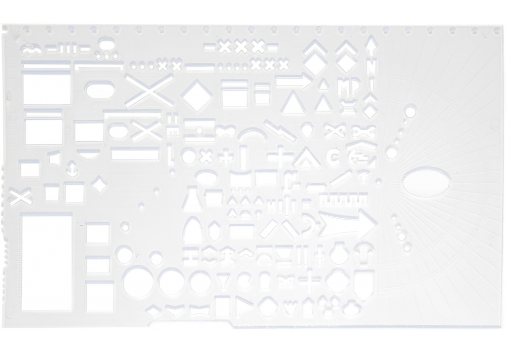 Ruler-stencil 22 cm sq. "ECONOMIX" /E81321/ NATO (1/50/800)