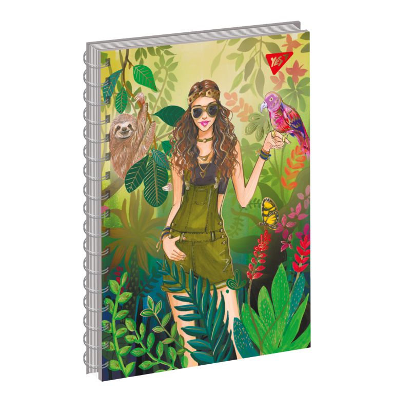 Notebook A5/96 # spiral "YES" /681598/ "Pretty Women" gold foil, kraft, white (3/48)