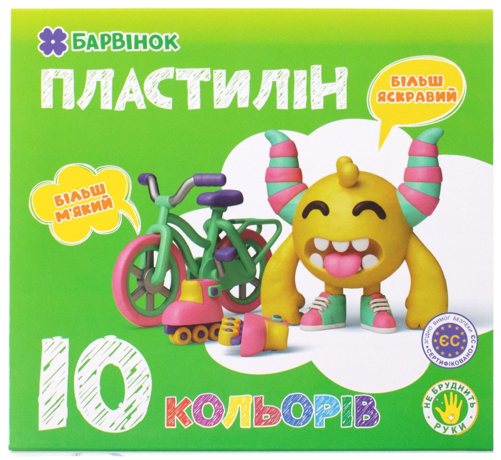 Пластилін "Барвінок" 10кол. /6-432/ 200гр (1/20/60)
