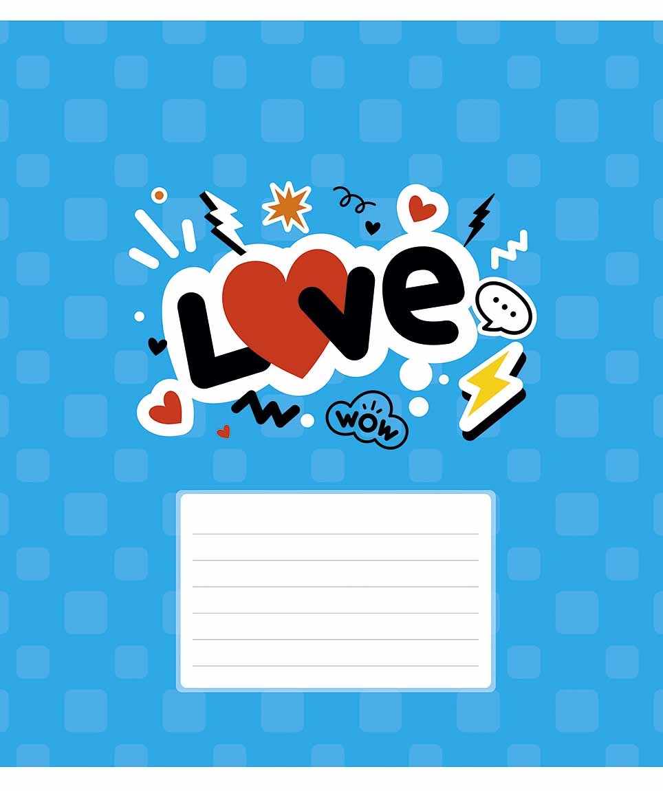 Student's notebook "Star" 12 sheets == /3364L/ "Love" select UV varnish (girl) (30/360)