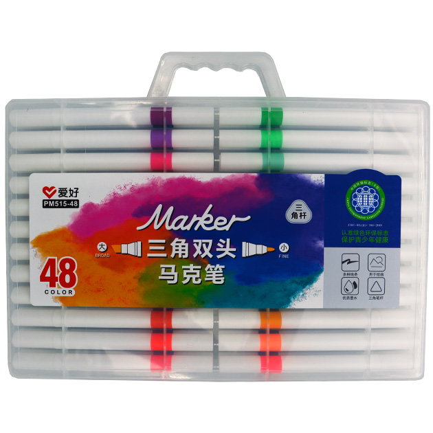 Sketch Marker double-sided "AIHAO" /AH515-48/ triangular. 48pcs/set (1/6/24)