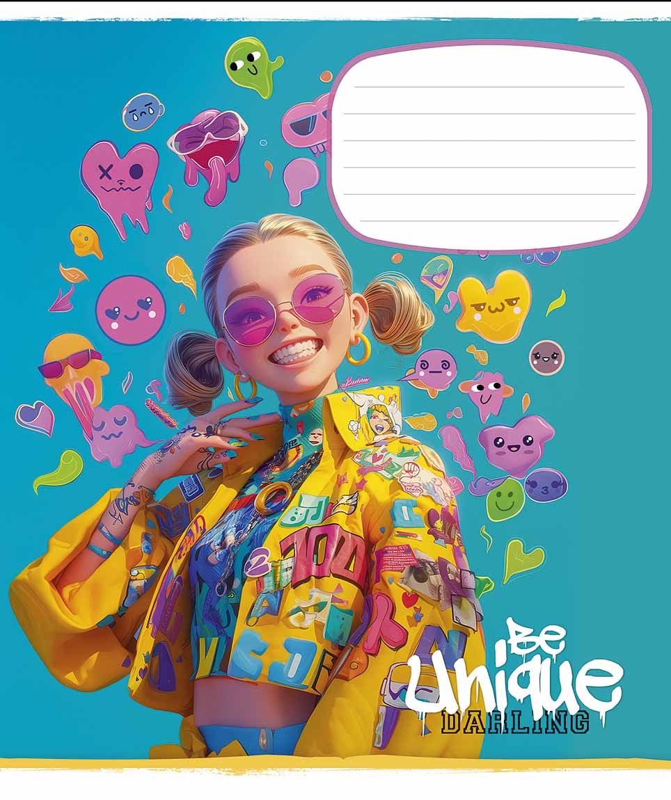 Зошит уч. "Школярик" 24арк.== /3455L/ "Be unique " виб.УФ-лак (дівчинка) (25/200)