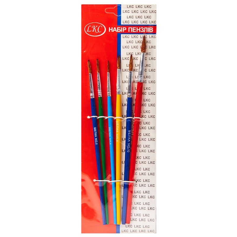 Set of brushes /L 1876/ squirrel 6pcs #2,4,6,8,10,12 (1/24)