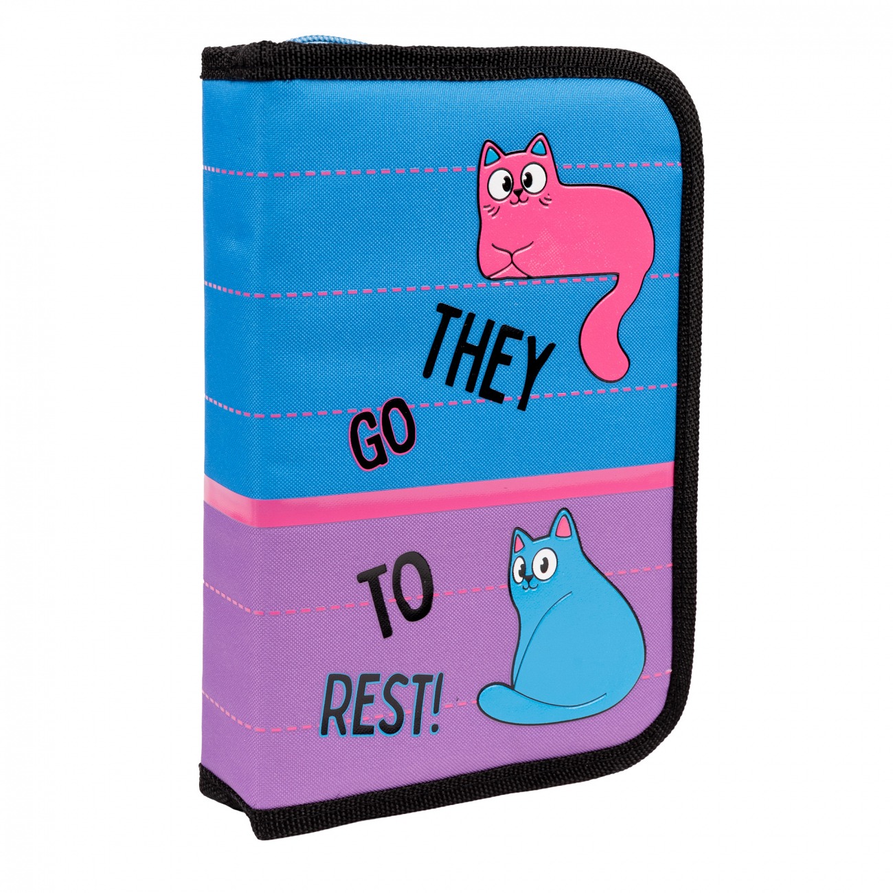 Hard pencil case "1B" /533456/ 1 compartment. 2 branches HP-04 Pink and Blue (1/48)