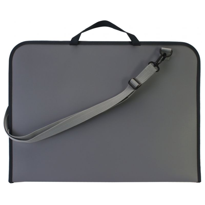 Briefcase plastic A3 "MAXI" /MX30006/ with zipper, gray (1/20)