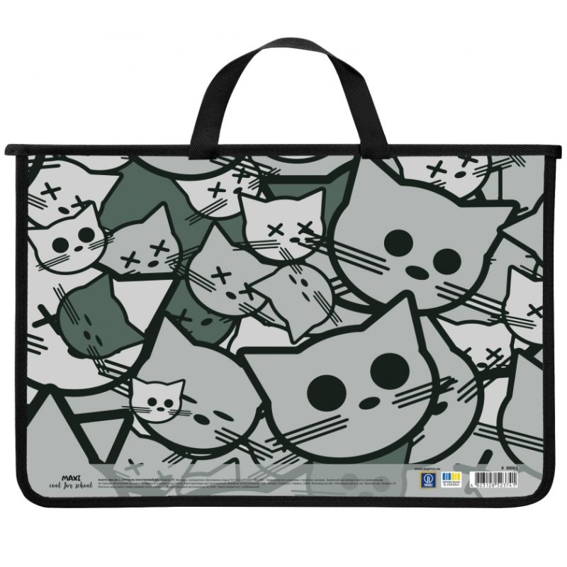 Briefcase plastic A4+ "MAXI" /MX30063/ with zipper (1/20)