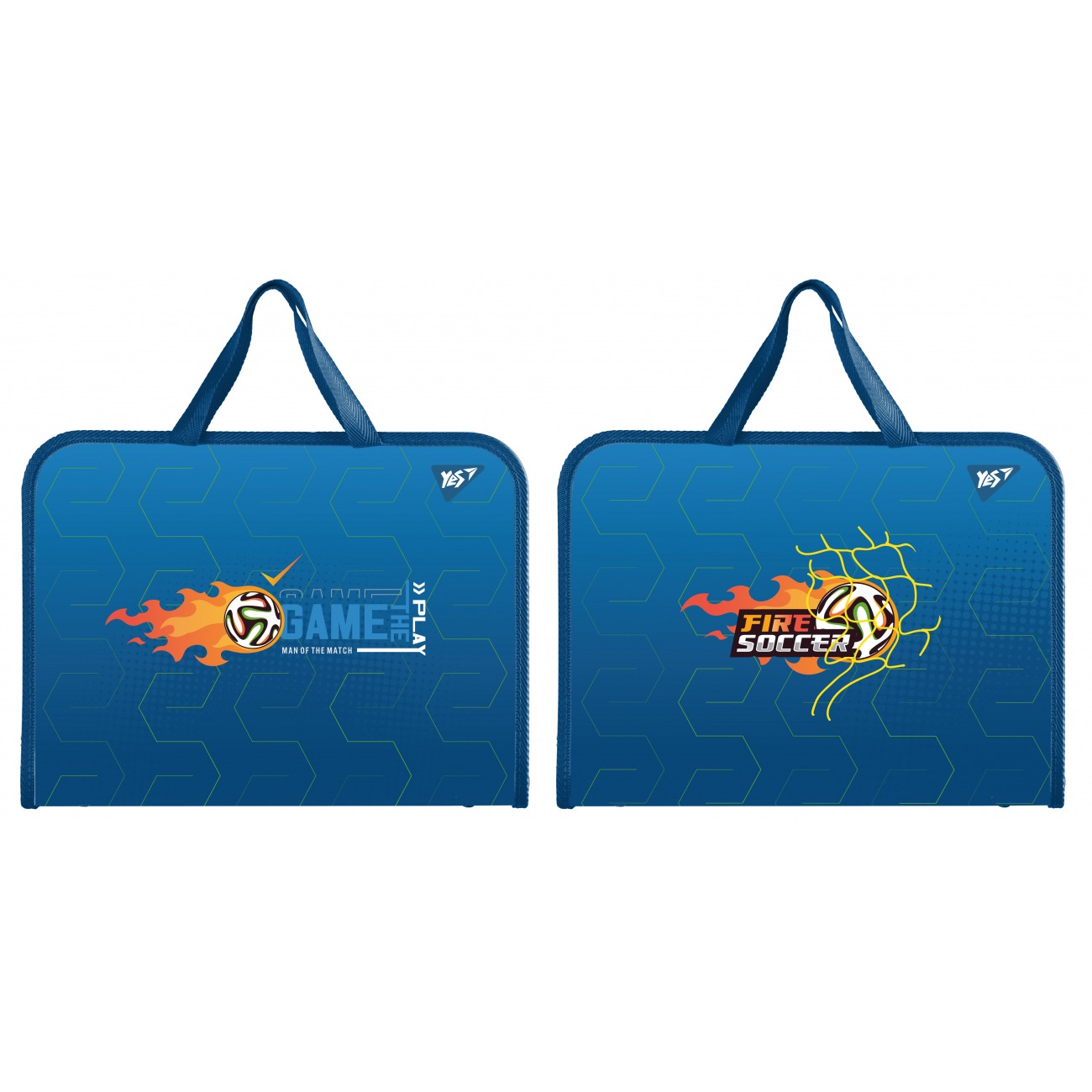 A4+ "Yes" /492311/ "Football" zip-up briefcase folder made of fabric. handle (1/24/48)