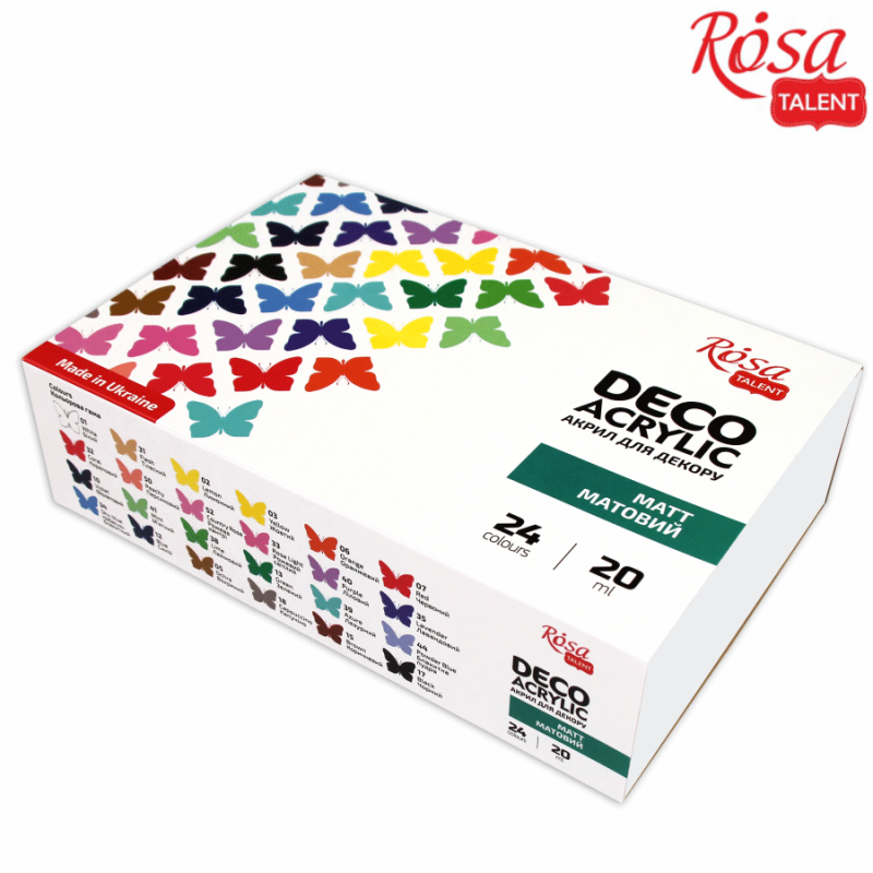 Set of acrylic paints "ROSA TALENT" /90747263/963/ matte, 24 colors*20ml (1/4)