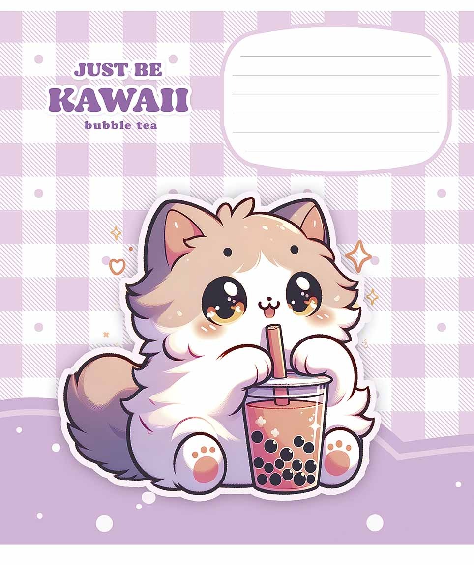 Зошит уч. "Школярик" 12арк.# /3480K/ "Just be kawaii" глітер (дівчинка) (30/300)