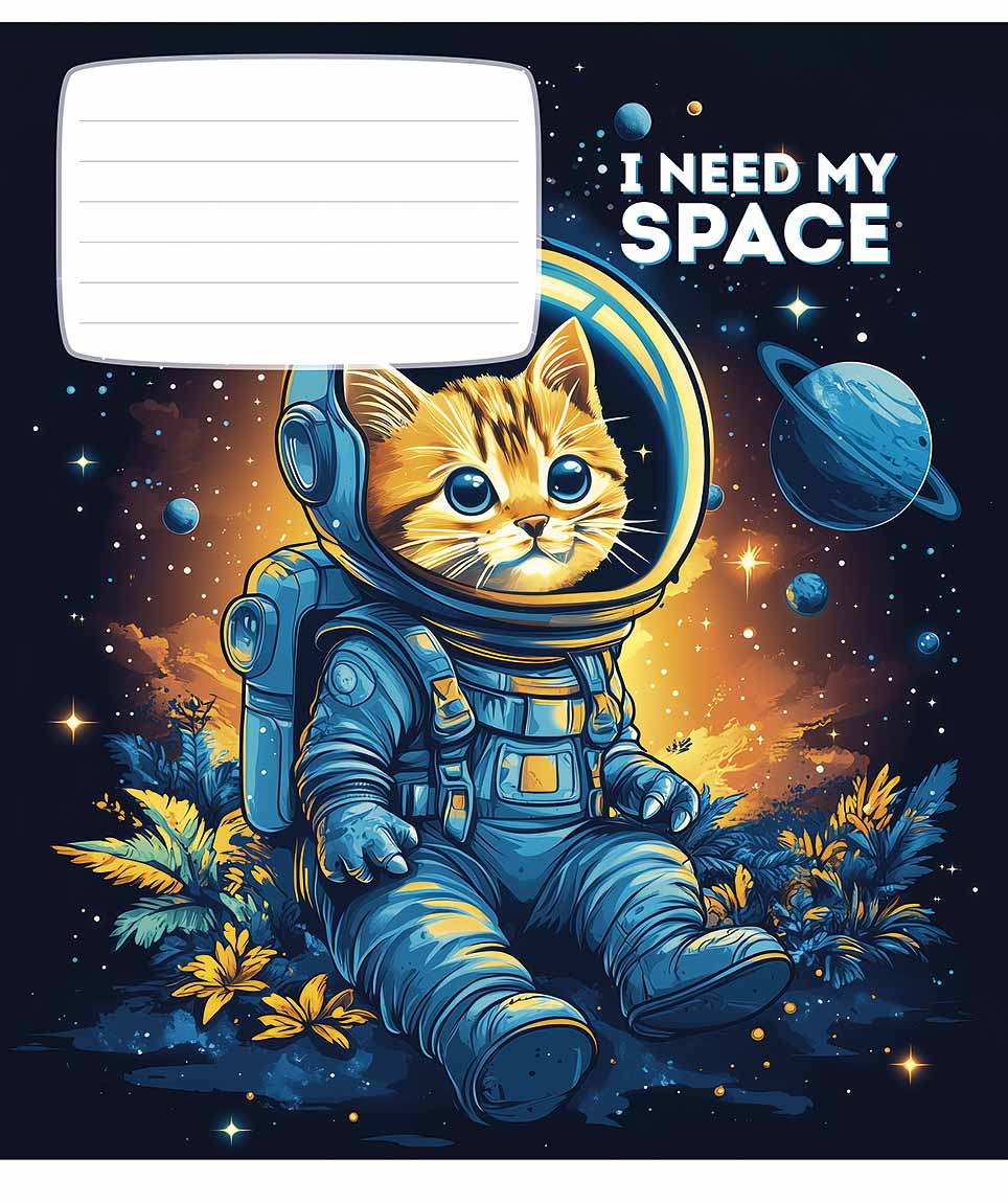 Student's notebook "Star" 12 sheets. == /3496L/ "I need my space" selected UV varnish (boy) (30/360)