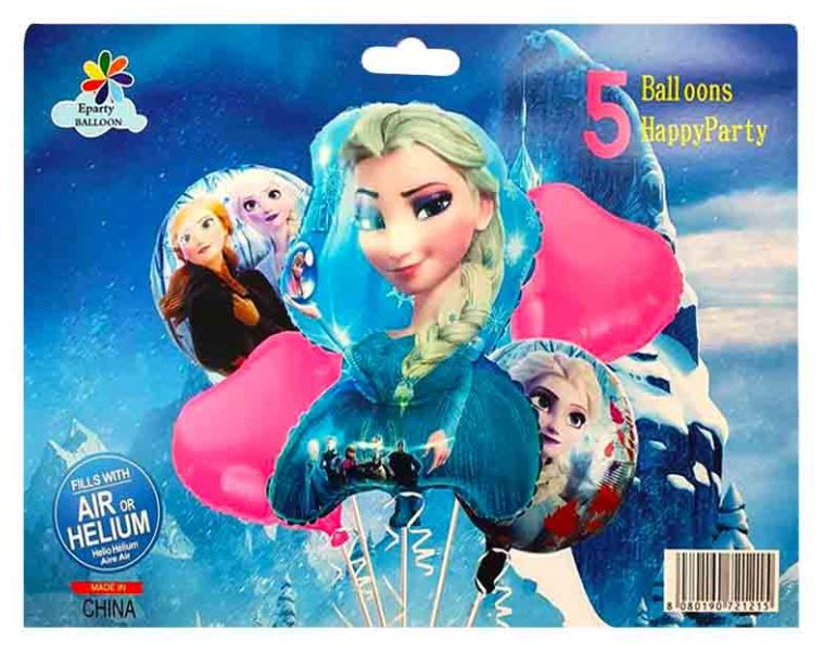 Набір з 5 кульок фольгованих "Pelican" /836972/ Крижане серце 45см (1/10)