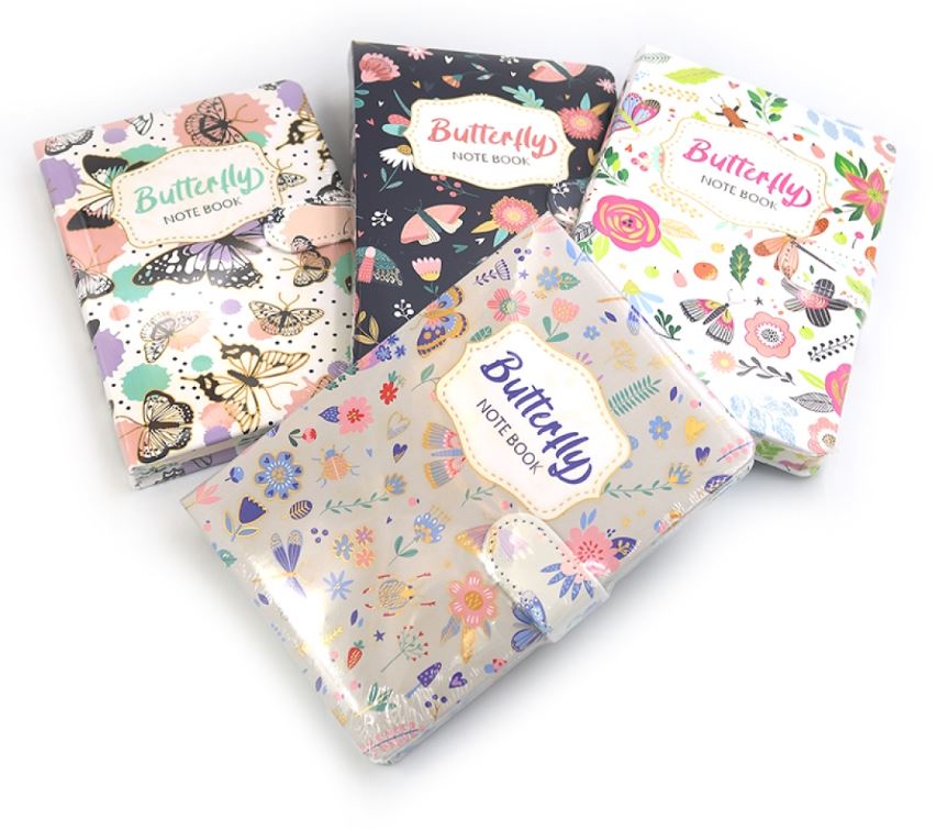 Блокнот 18*12,5см/112арк "JO" /DSCN9907/ на кнопці "Butterfly"  мікс