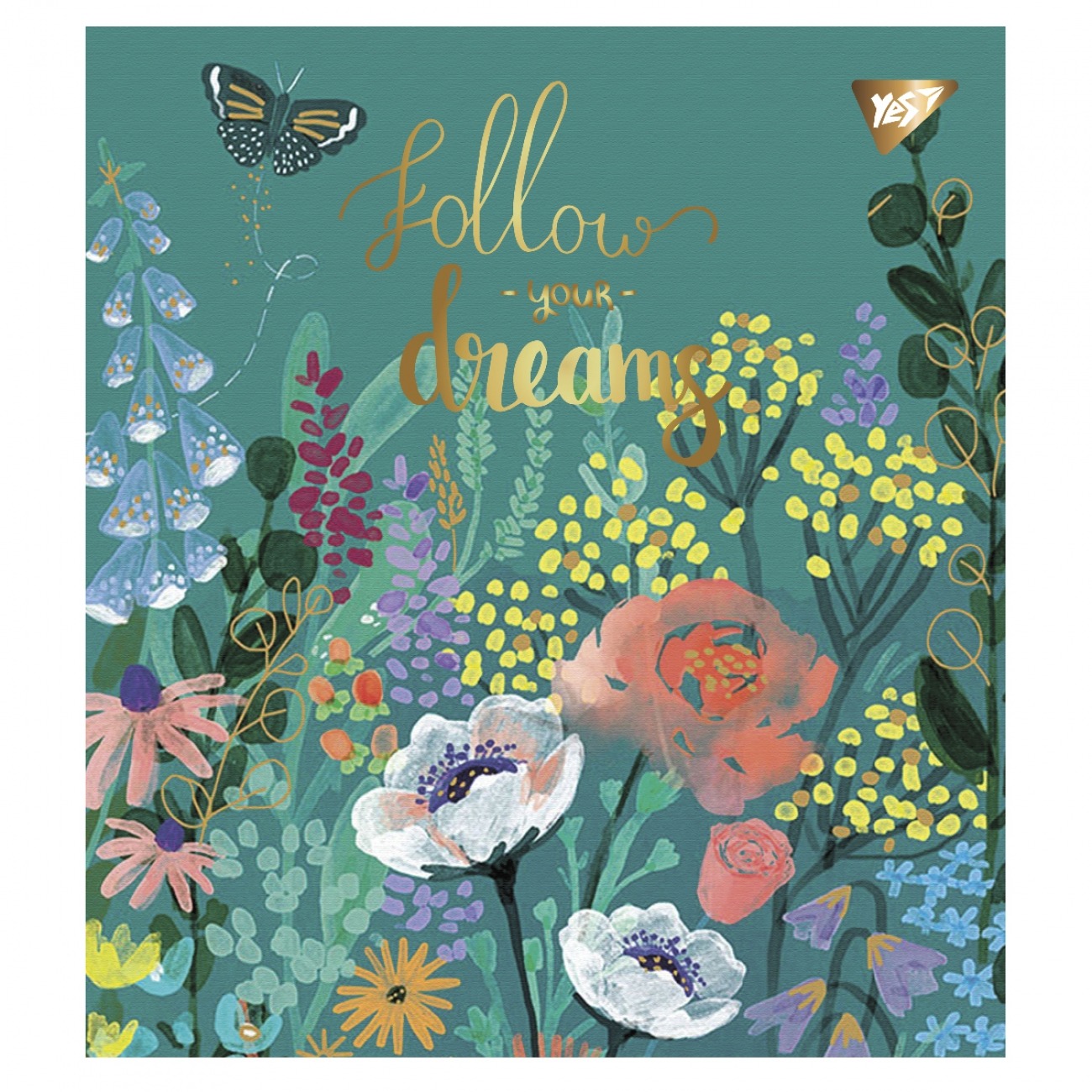 Зошит уч. "YES" 24арк.== /766856/ "Follow your dreams" мат. ВДЛ+ УФ-виб+Pantone Gold (10/160)