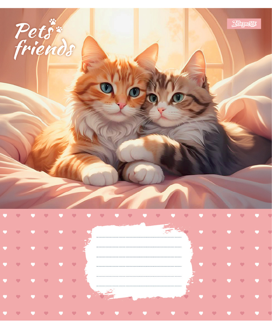 Student's notebook "1B" 12 sheets// /768068/ "Pets Frinds" (25/500)