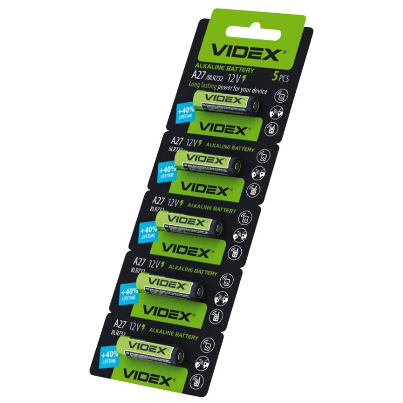 Battery "Videx" /A27 8LR732/5bl/667/ alkaline, 12V, mini pinky (5/50)