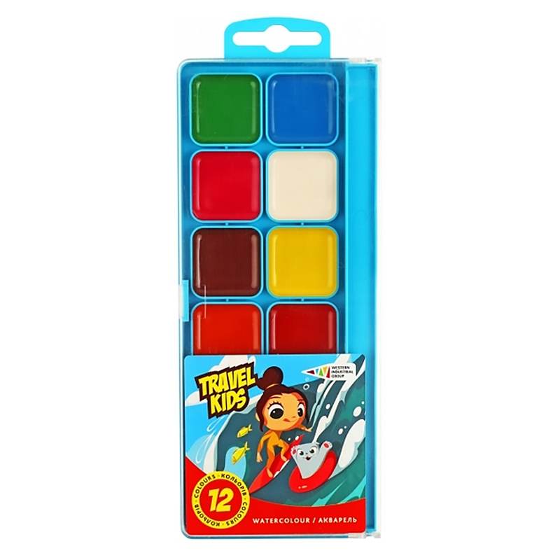 Watercolor "GAMMA-N" PLAST "TRAVEL KIDS" 12 col. 312084/TK b/p (1/32)