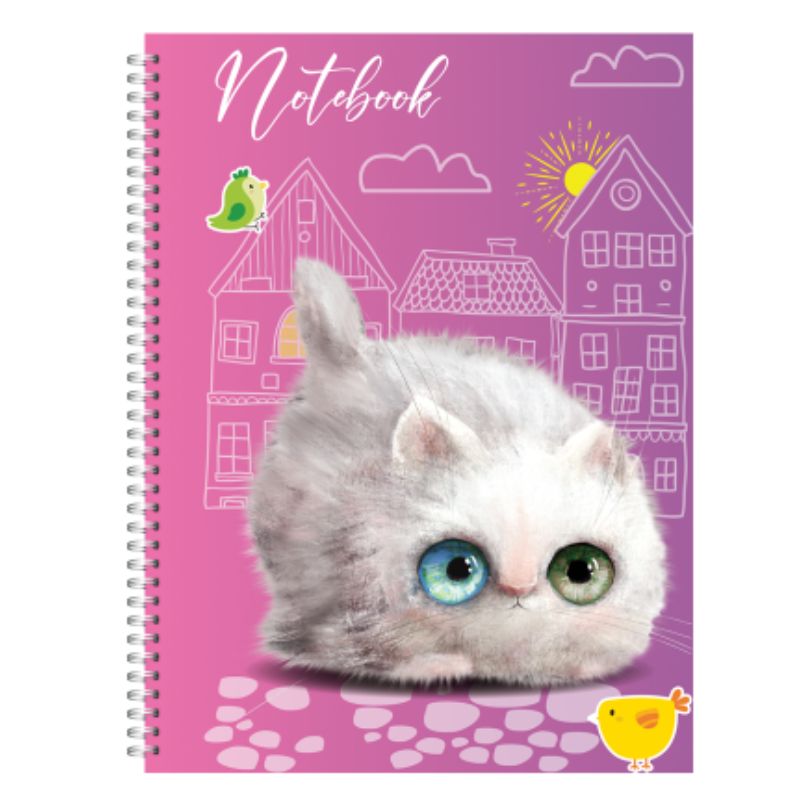 Notebook A6/72 sheets "Backpack" /PPT-1/ "CUTE CATS" series, # spiral on the side, tv. cover, 60 g/m2, mix (1/20)