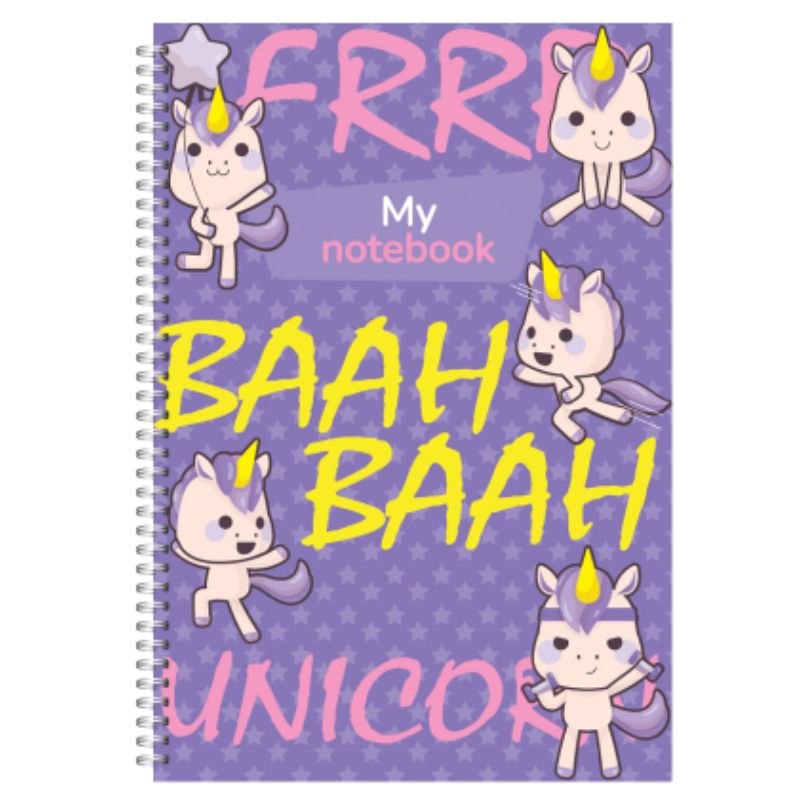 Notebook A6/72 sheet "Backpack" /PPT-1/ "FUNNY PETS" series, # spiral on the side, tv. cover, 60 g/m2, mix (1/20)