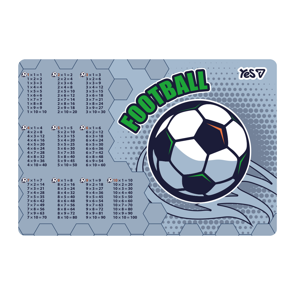 Підкладка настільна "YES" /492377/ Football табл. множ. (1/10/200)