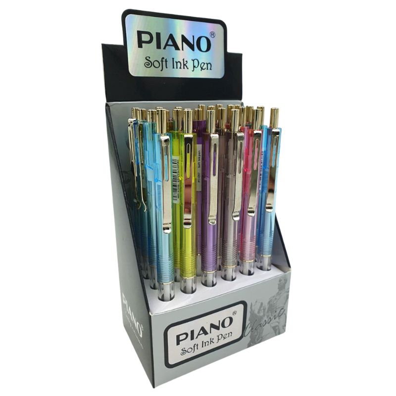 Automatic oil pen "PIANO" /RT-017/ 0.7mm, blue, mix (24/1152)