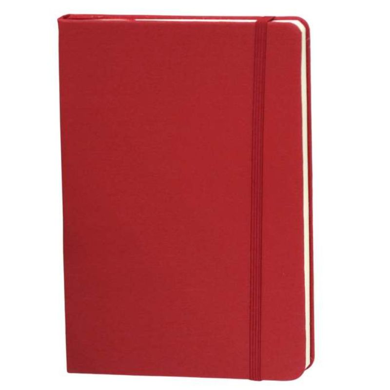 Notebook A5/96 sheets. "WB" /25K/ #, on rubber band, tv. incl. Red (1/0/120)