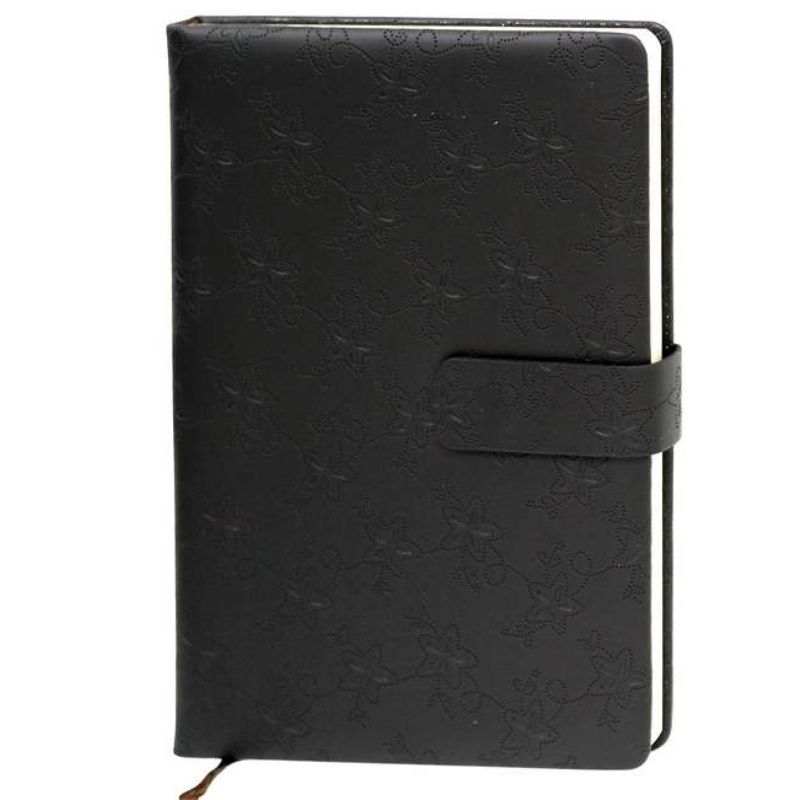 Notebook A5/96 sheets. "WB" /523-25/ #, on magnet, tv. incl. Black, flowers (1/0/96)