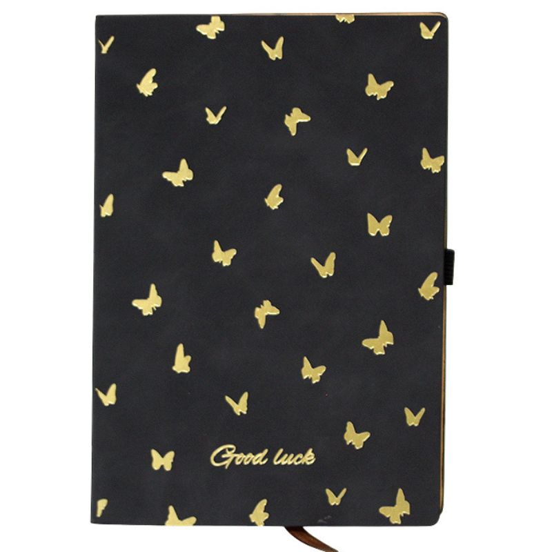 Notebook A5/96 sheets. "WB" /520-25-2/ #, tv. incl. Black, butterflies (1/0/100)