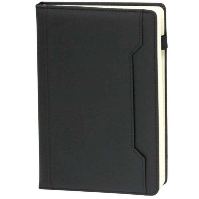 Notebook A5/96 sheets. "WB" /25-181/ #, tv. cover, with pocket Black (1/0/100)